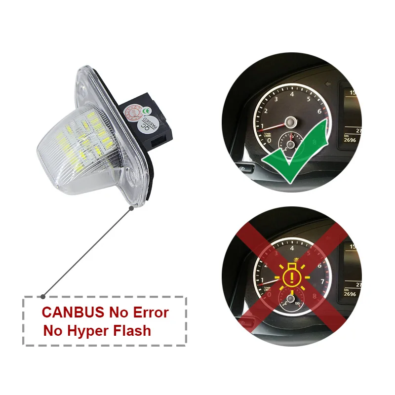 Светодиодный фонарь CANBUS для номерного знака VW Transporter(TR) 91~ 04, CAMPMOB(TYP2/TRANSP/LT) [CAMP] 91~ 03, Touran 03~ автоматический номер лампы@ 12V