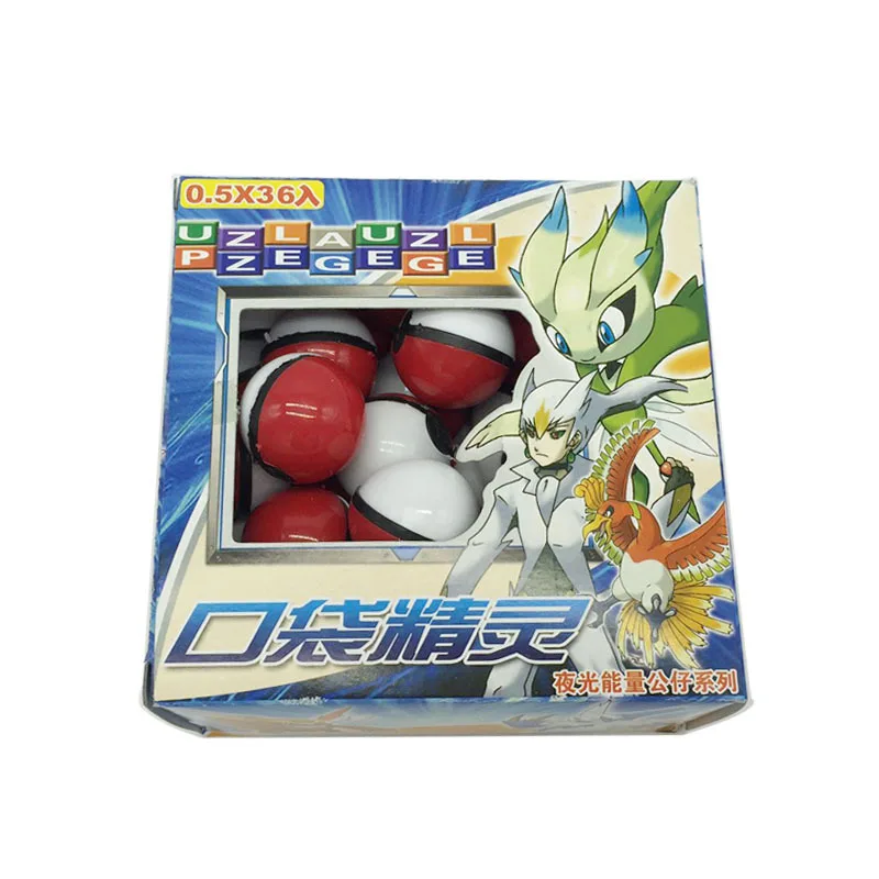 red 36 шт./лот многоцветный/красный PokeBall питомец с кристаллами pokebolas Poke фигурка Pokeball Pikachu рисунок наклейки игра мяч игрушка - Цвет: red