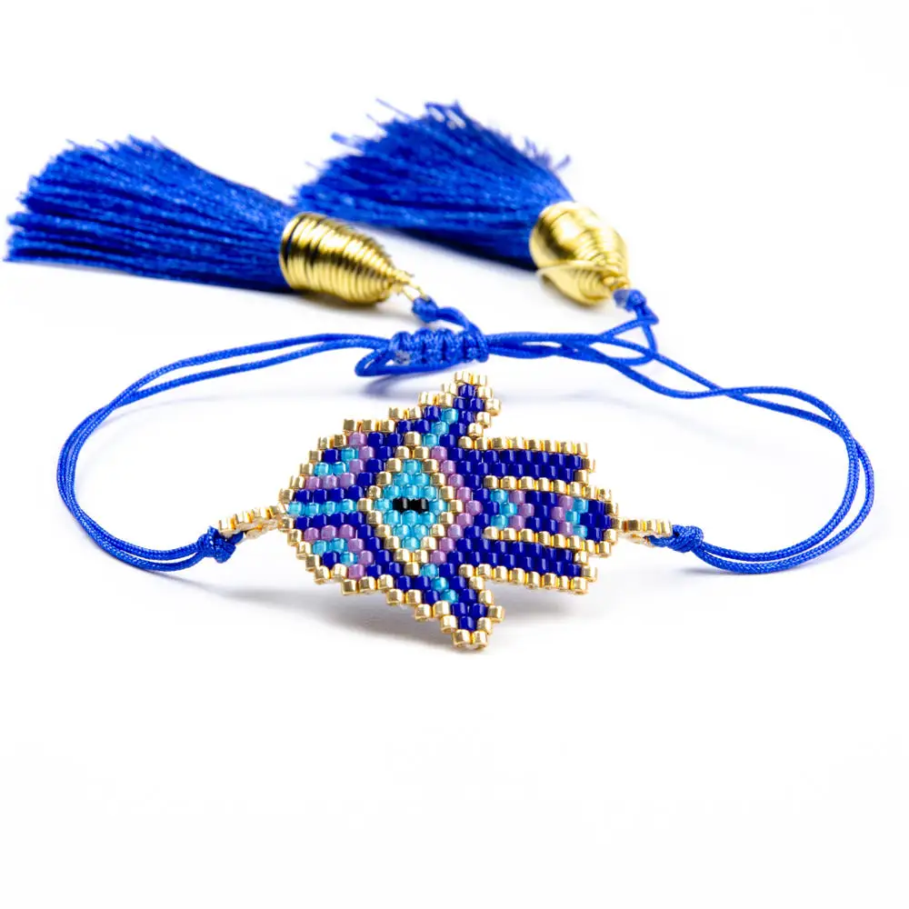 Go2boho Турецкий Дурной глаз браслет Миюки мексиканские браслеты модные руки Хамса