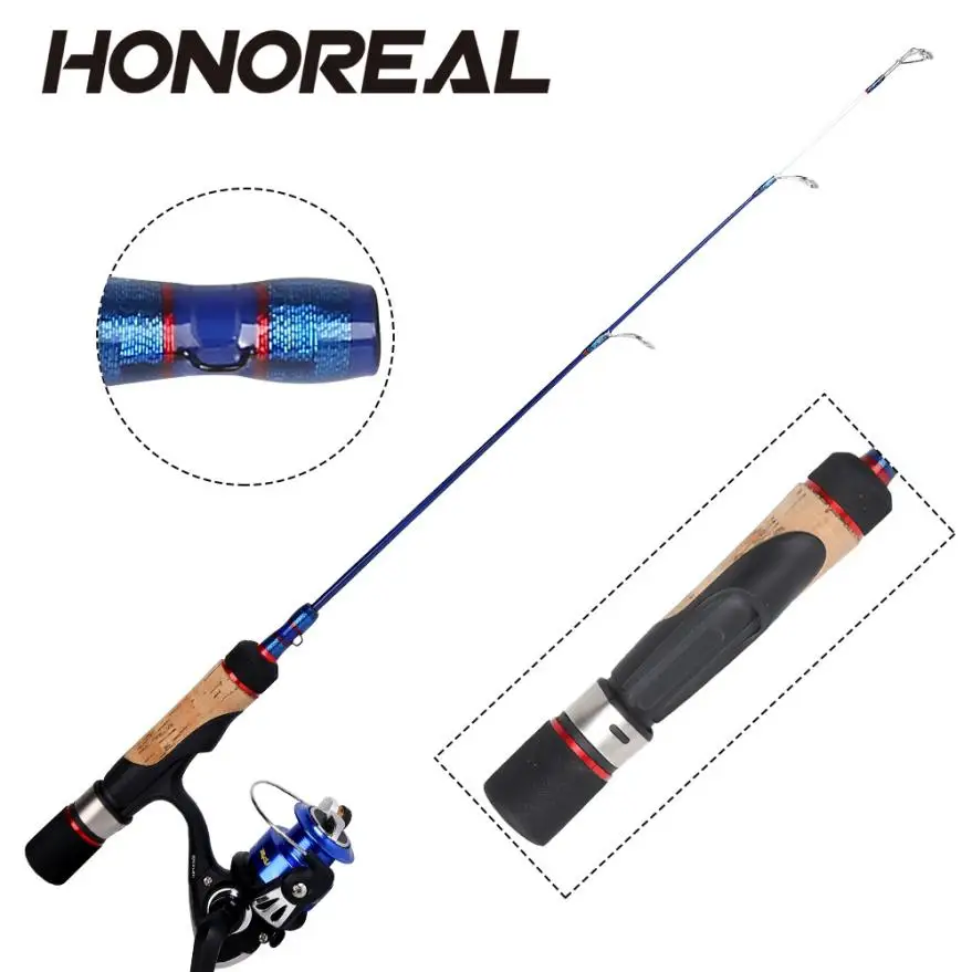 Новый HONOREAL ice fishing G2 прямой Бро ультра легкий комбо 22 ''высокое качество катушка