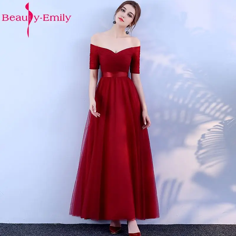 Женское вечернее платье трапеция Beauty Emily длинное фиолетовое красное серое с