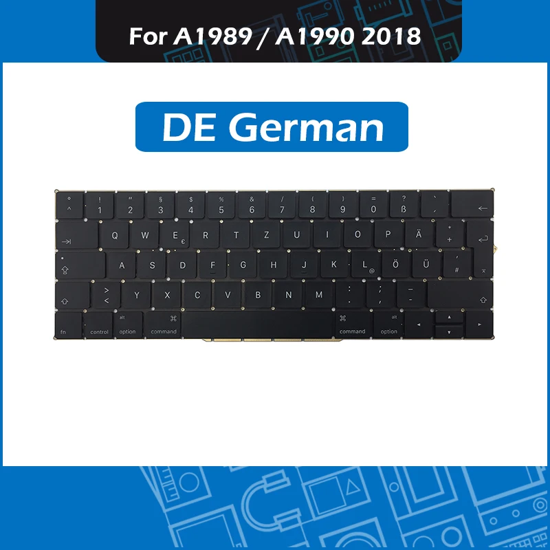 

Full New A1989 A1990 DE German Keyboard for Macbook Pro Retina 13" 15" A1989 A1990 GER Germany Keyboard Replacement EMC3214 3215