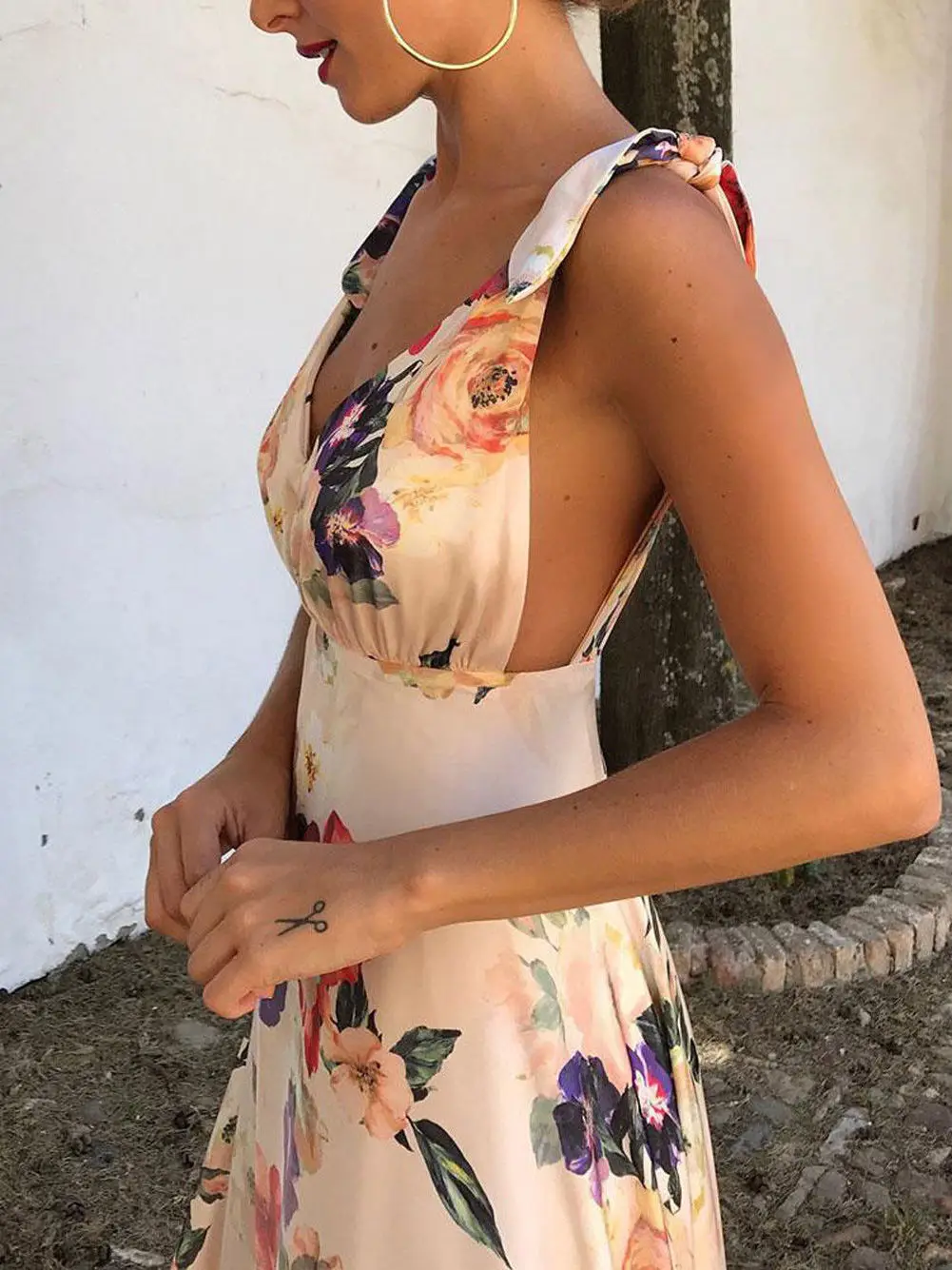 Summer Long Dress Floral Print Boho Beach Tunic Maxi Women Evening Party V-neck Bandage Sundress Vestidos de festa | Женская одежда