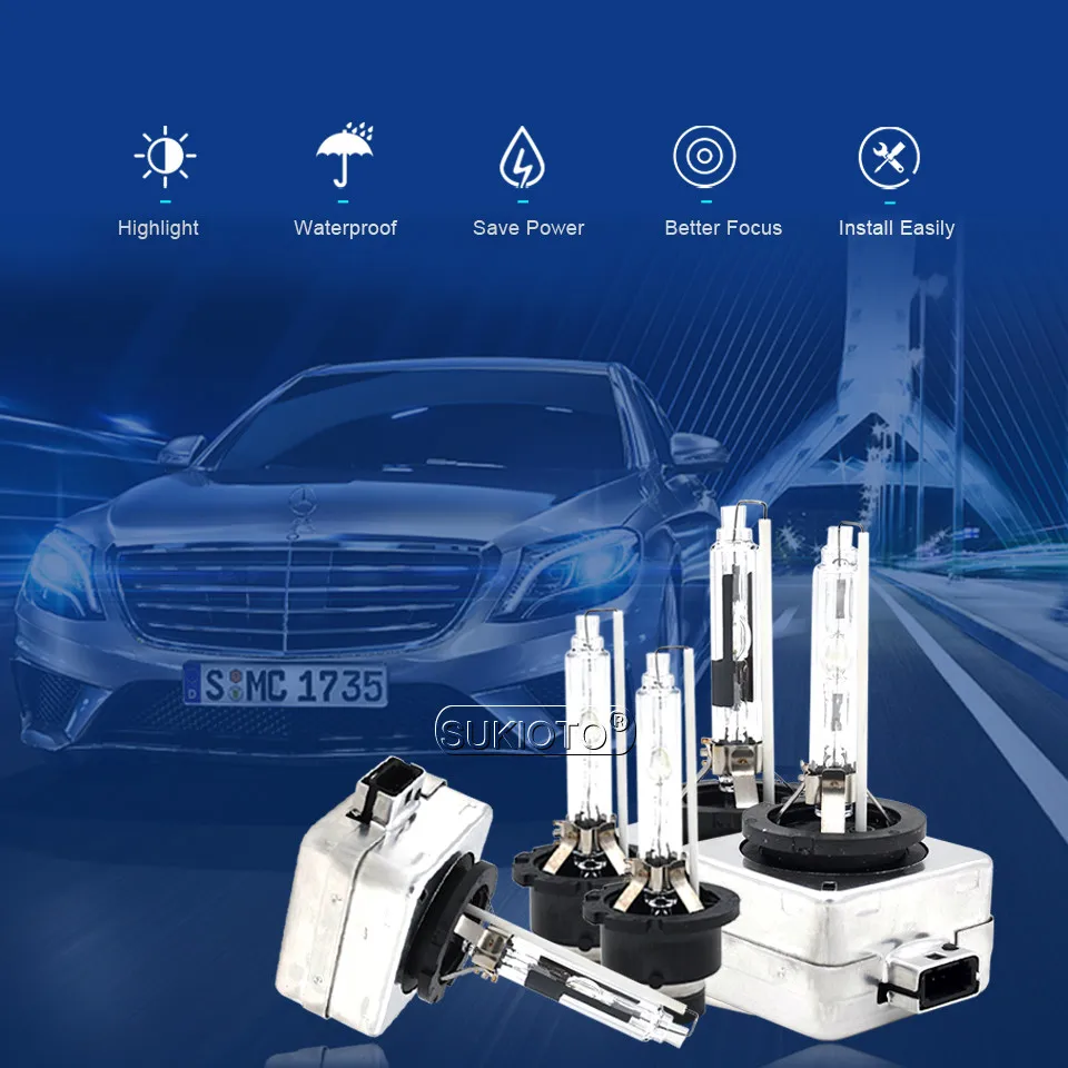 SUKIOTO 2 шт. AC 35 Вт HID ксеноновая лампа D1S D2S D3S D4S D2R D4R 6000K 4300K 5000K 8000K D1R D3R автомобильных фар для A3 Q5 Q7 Santa Fe