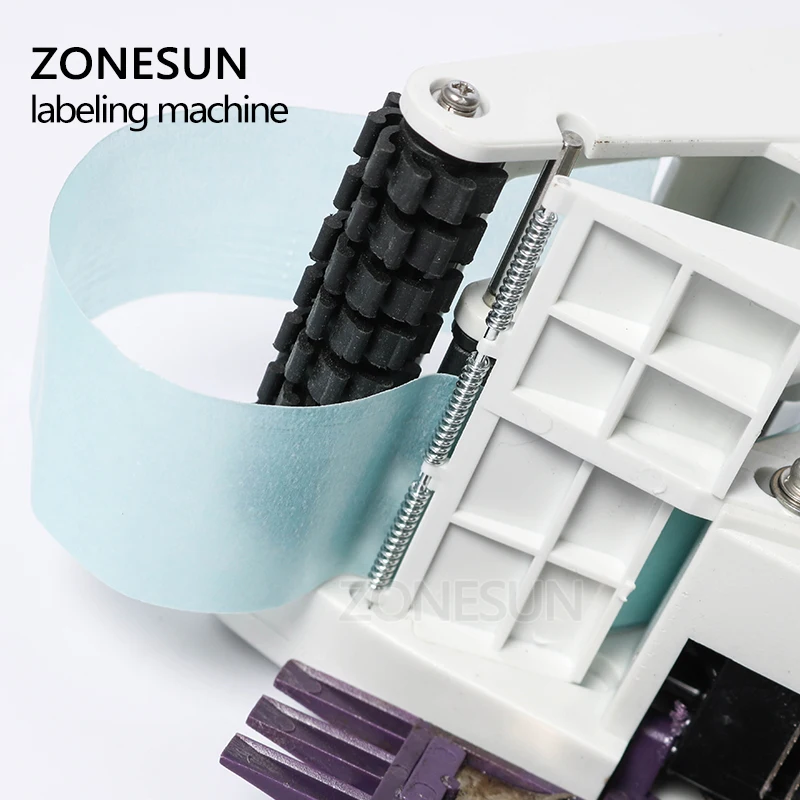 Полуавтоматическая круглая наклейка для бутылок ZONESUN ручная упаковочная машина