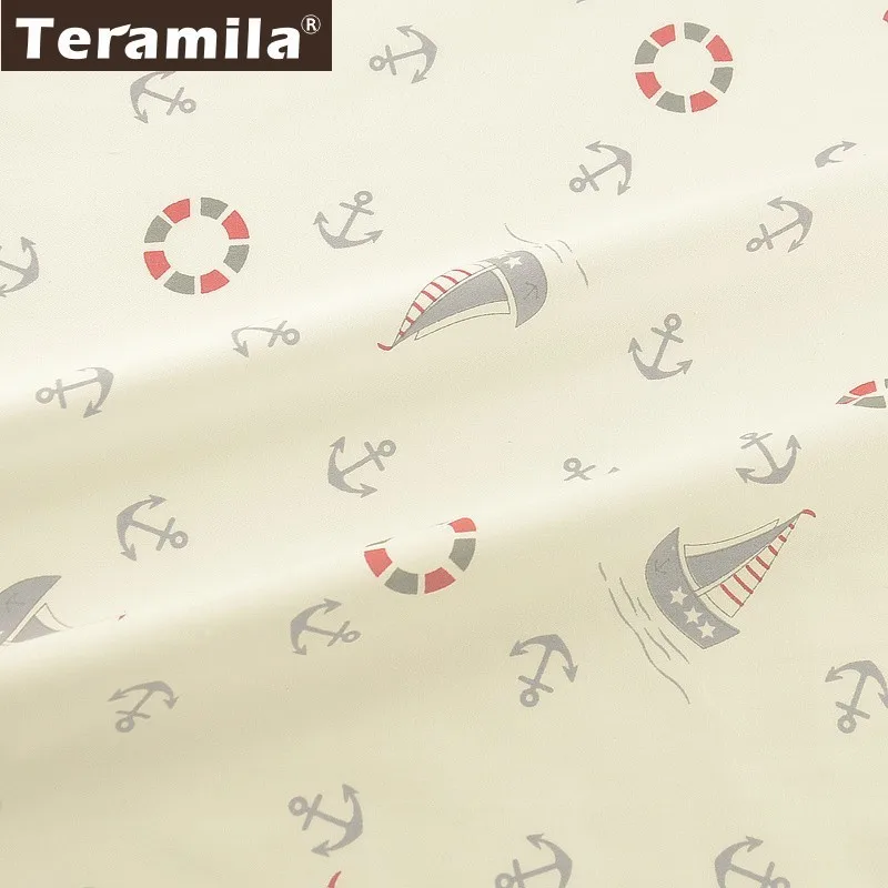 Teramila хлопчатобумажной ткани метр Sen Anchor дизайн DIY лоскутные одеяла платье простыня швейная ткань домашний текстиль Telas Tissu