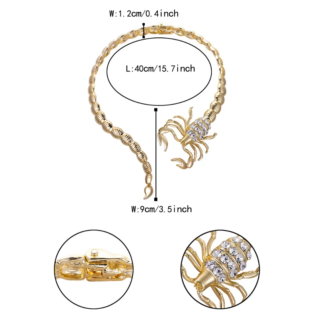 

Necklace Choker Scorpion Animal Goth Aesthetic Women Statement Party Jewelry Gift Collier Femme Collana Hip Pop Neck Chain