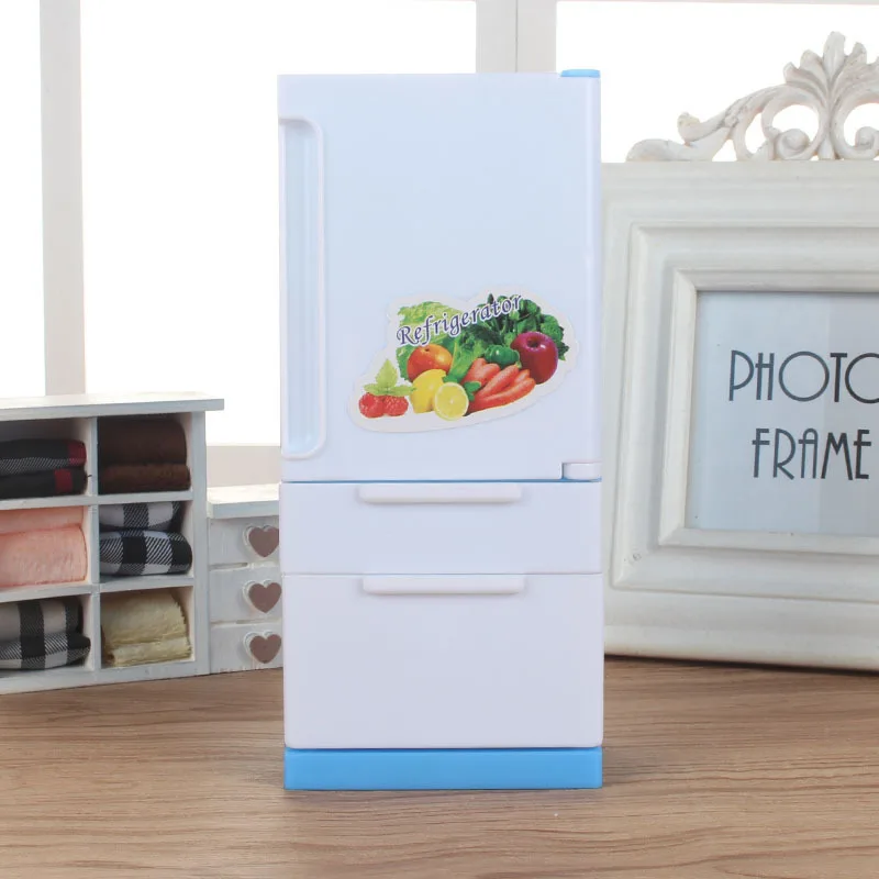

18CM Doll House Furniture Refrigerator Play Set Doll Sweet Fridge Freezer Doll House Accessories Mini Refrigerator Toy For Kids