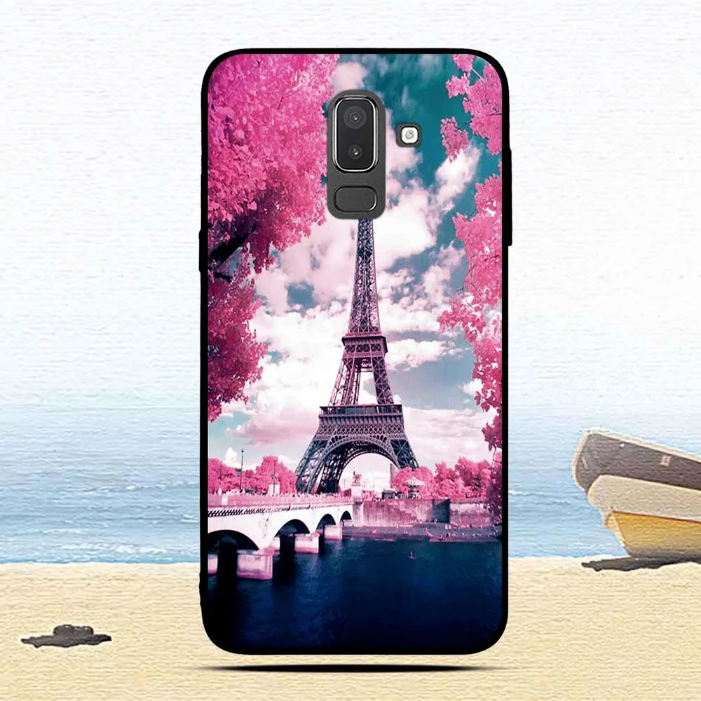 Phone For Samsung Galaxy J8 2018 Case Silicone Back Protective Funda for J810 Black Matte Soft Cover |