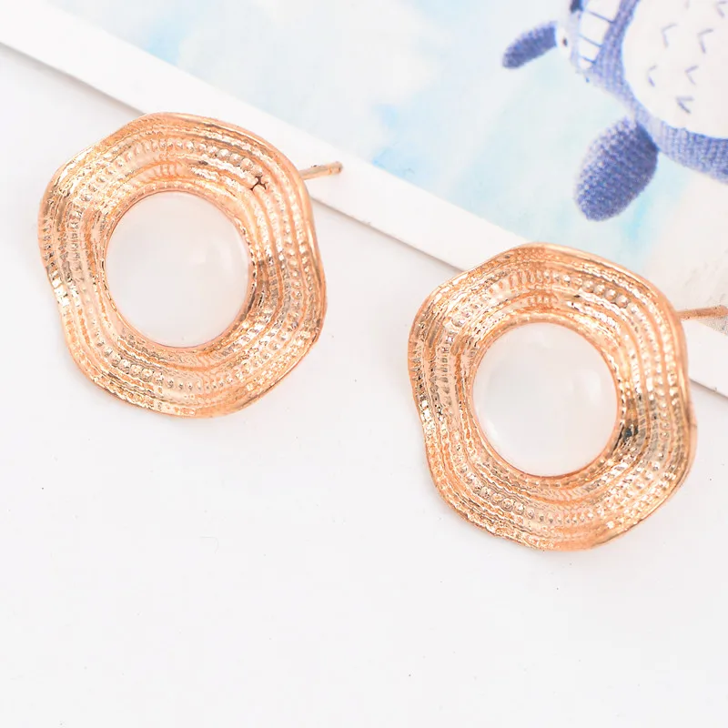 Новые модные корейские ювелирные изделия золотистый гравированный узор цветок