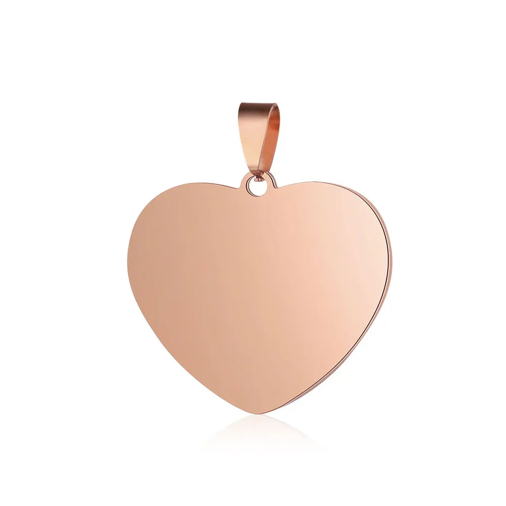 25mm rose gold 3 шт./лот нержавеющая сталь Зеркальная полировка пустые сердечные Кулоны Оптом Ювелирные изделия Поиск аксессуаров первоначальное имя бирки для собак - Окраска металла: 25mm rose gold