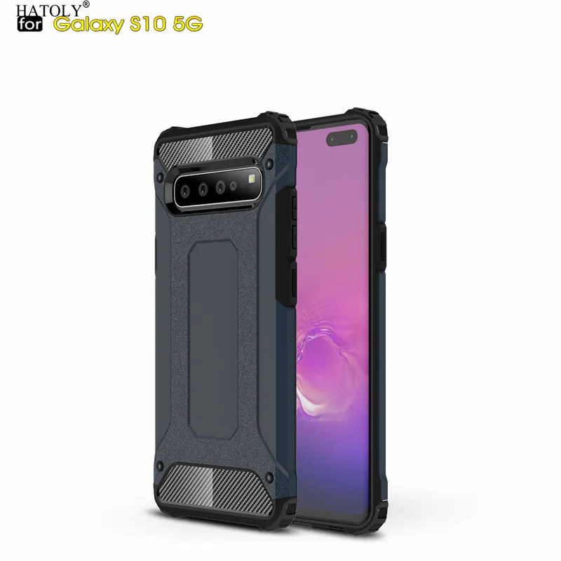 

HATOLY для Coque samsung Galaxy S10 5g чехол Heavy армированный Жесткий Тонкий чехол для резиновой подошве прочная крышка силиконовый чехол для телефона для ...
