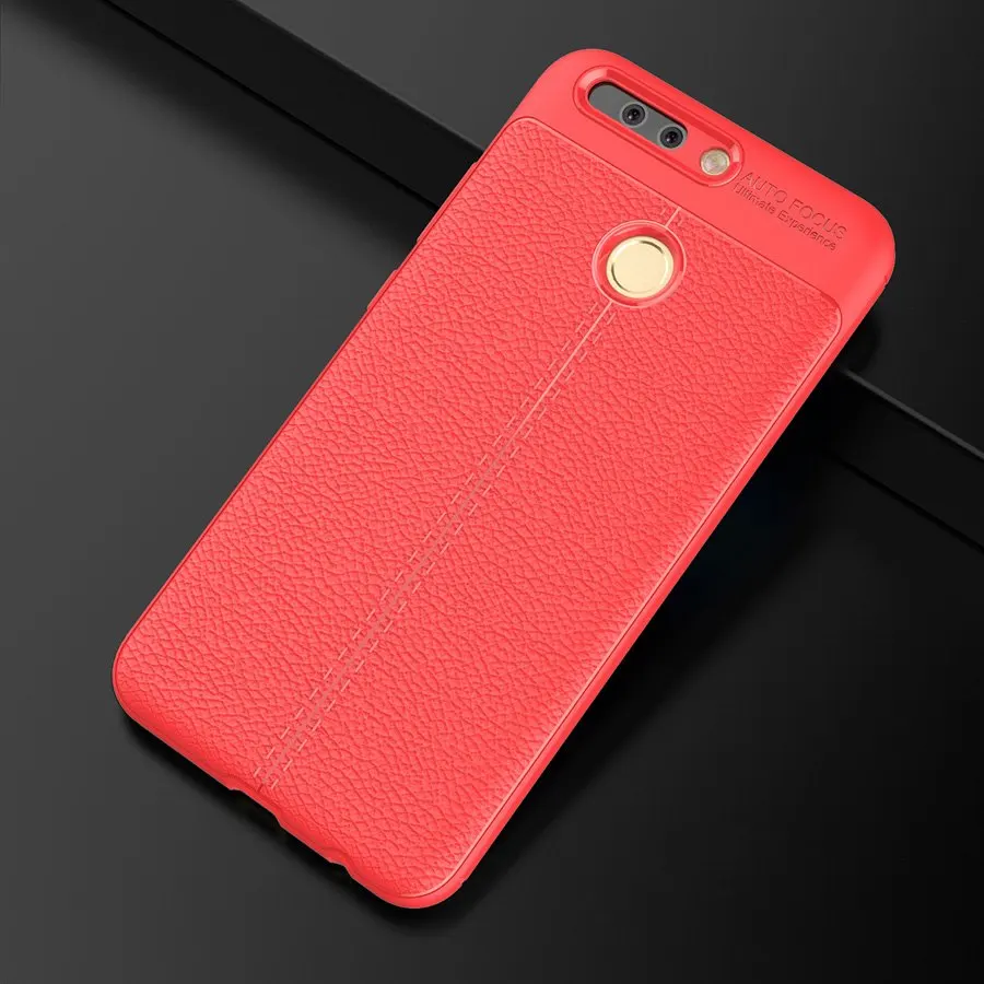 Red Мягкий силиконовый чехол для huawei P8 P9 P10 P20 P30 Lite P10 P9 Plus P20 P30 Pro Классическая тонкая задняя крышка с текстурой личи простота - Цвет: Red