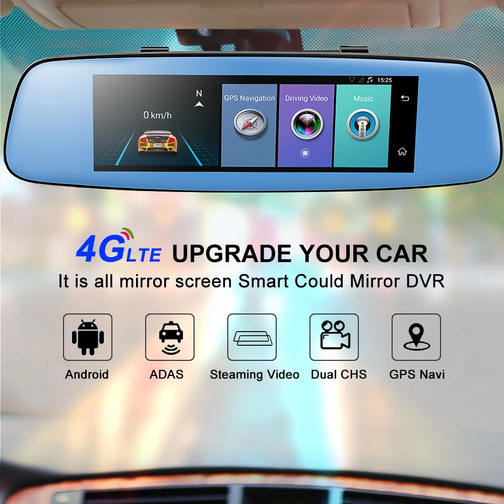 Автомобильный видеорегистратор 4G сенсорный дисплей 7 84 дюйма ADAS удаленный