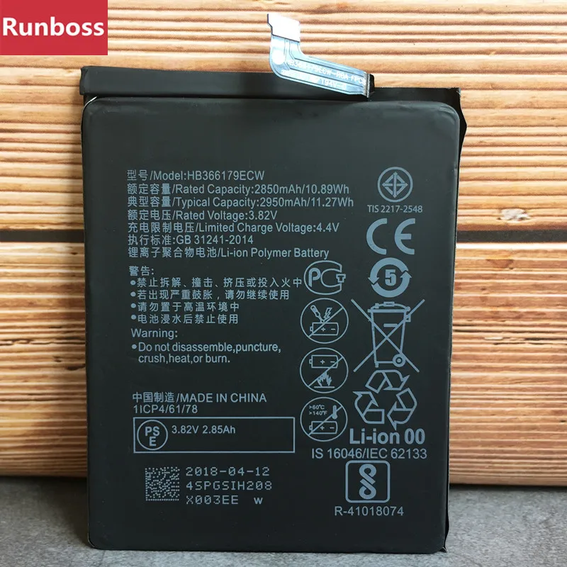 Аккумулятор для Huawei HB366179ECW 2950 мАч Nova 2 Nova2 искусственная задняя фотография
