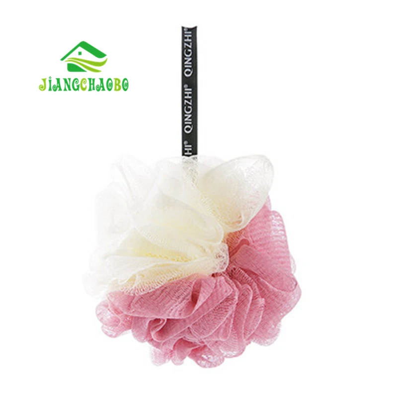 Pink JiangChaoBo, большой размер, твердые шарики для ванны, насыщенные пузырьки, Цветочная губка для ванны, душ, щетка для мытья тела, скруббер, сетка, мягкая пуховка - Цвет: Pink