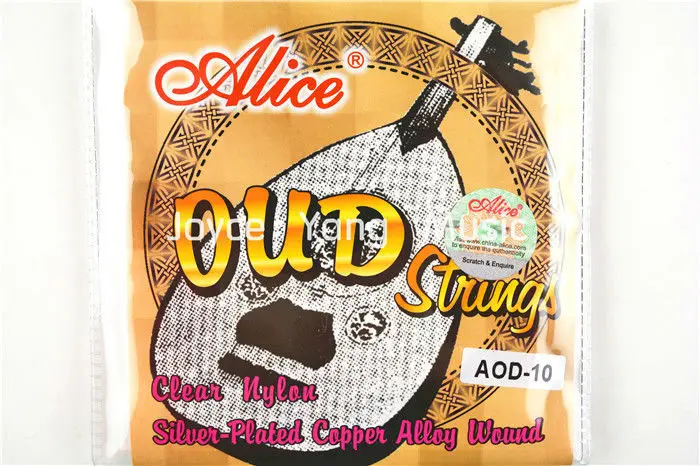Alice AOD 10/11/12 OUD струны прозрачная нейлоновая Посеребренная Обмотка из медного