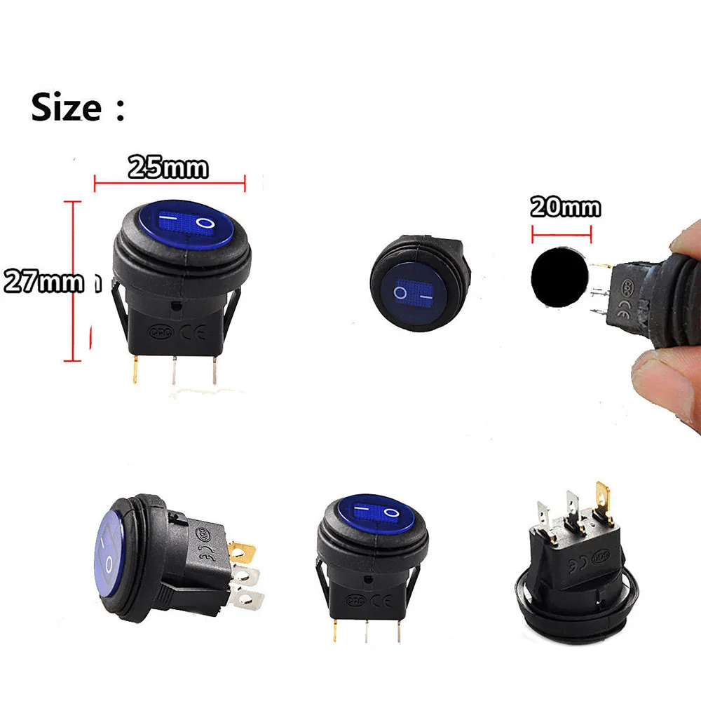 1 предмет красный светодиодный Круглый 12V 3pin включения/выключения кулисный