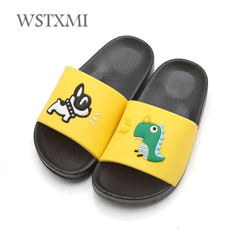 Домашние тапочки для мальчиков Пляжные сандалии Летние детские шлепанцы девочек