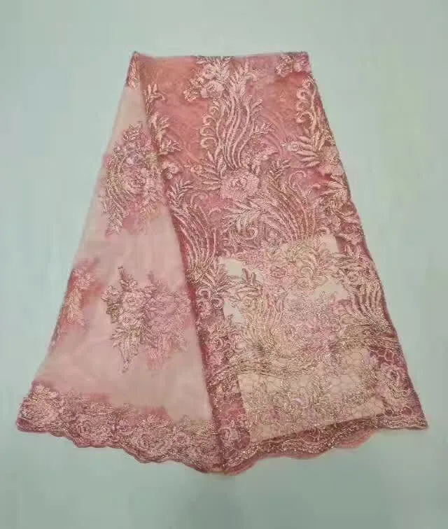 2017 fuchsia Guipure French Lace Fabric High Quality African Tulle With Stone Cheap Nigerian Fabrics For Women | Дом и сад