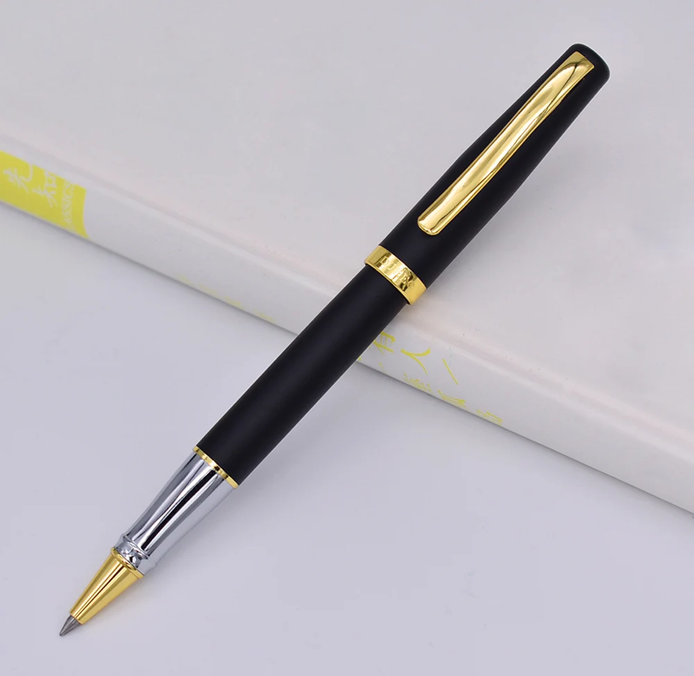 Duke Rollerball ручка металл 209 Расширенная стальная письменная ручка, матовая черная с золотым зажимом для офиса/дома/школы