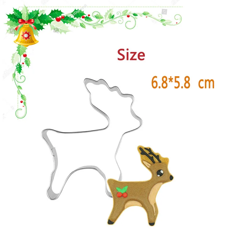 Christmas deer Рождественская выпечка бисквит Фондант Резак, рождественские инструменты для резки печенья пряничный домик человек DIY Инструменты для выпечки тортов - Цвет: Christmas deer