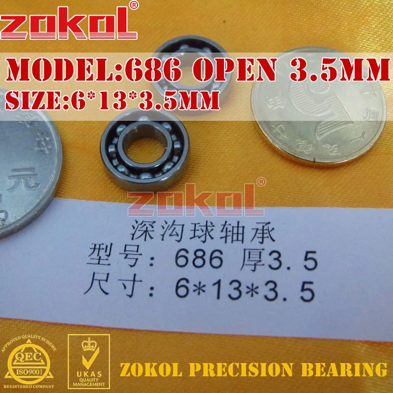 ZOKOL 686ZZ подшипник 686 ZZ P5Z4 686zz миниатюрный шарикоподшипник с глубоким желобом 6*13*5/4/3