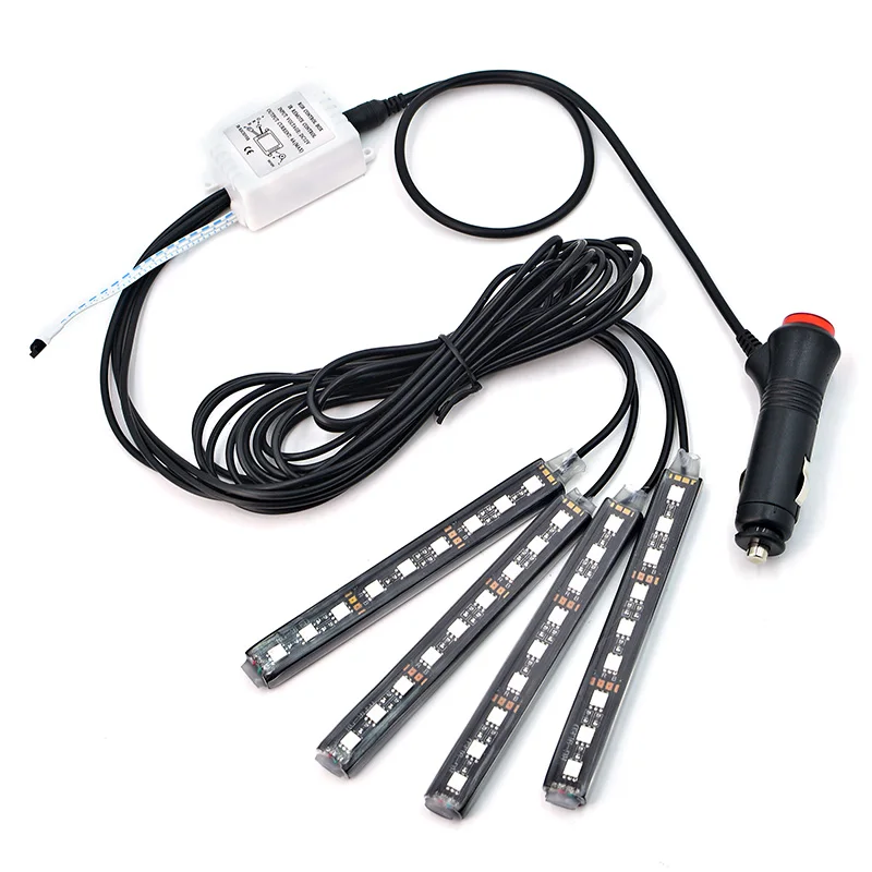 4 шт 12 V Светодиодные ленты светильник лента шт. салона RGB LED DRL USB вольт музыкальный