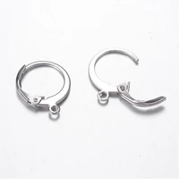 100 pairs 304 stainless steel lever back hoop earrings for jewelry making diy accessories 14 5x12x2mm hole 1mm pin 0 7mm