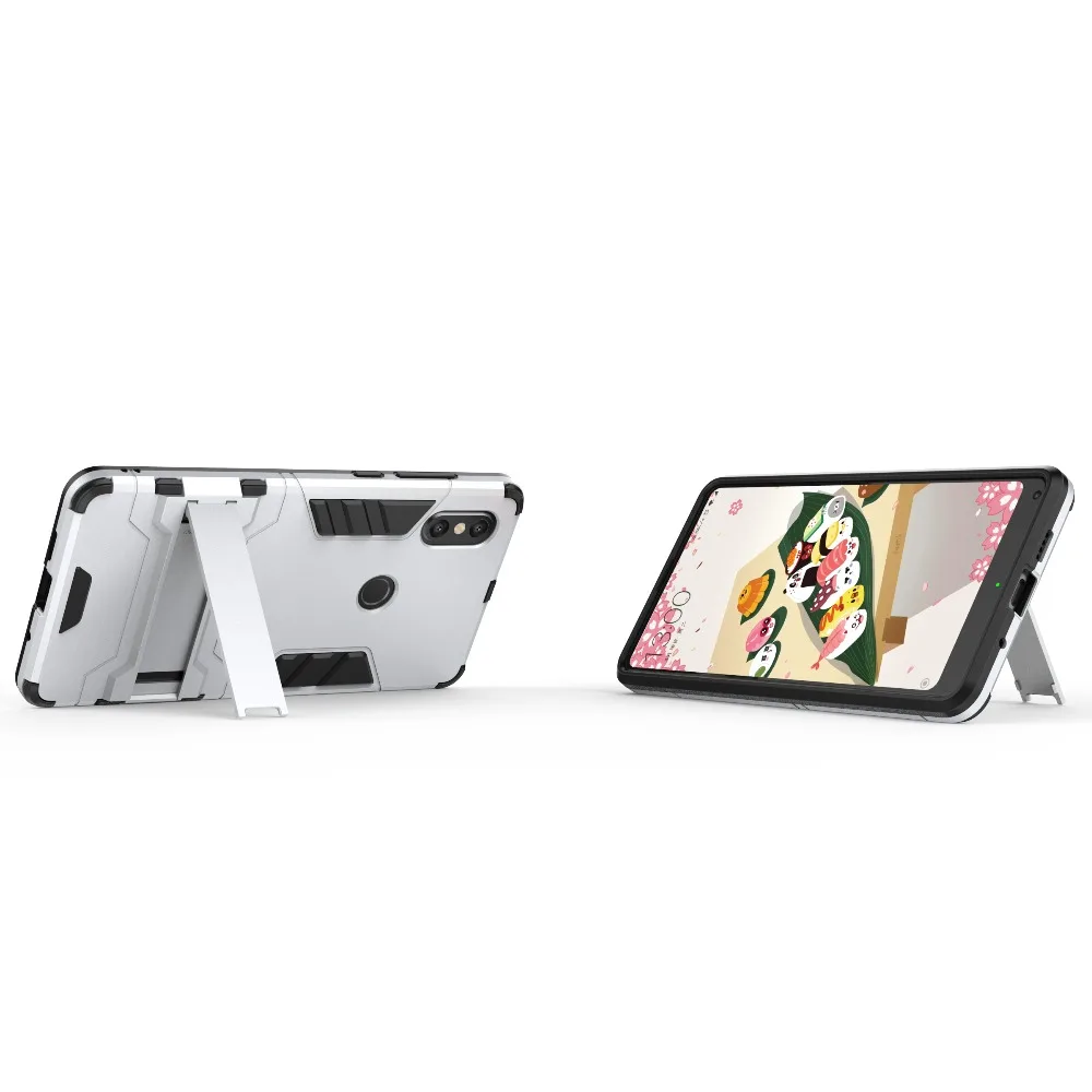 For Mi XiaoMi 6 Note3 MIX 2S A1 A2 5X 6X Stand Heavy Duty Protection Shells Armor Phone Case Soft TPU+PC Hard Plastic Cover |