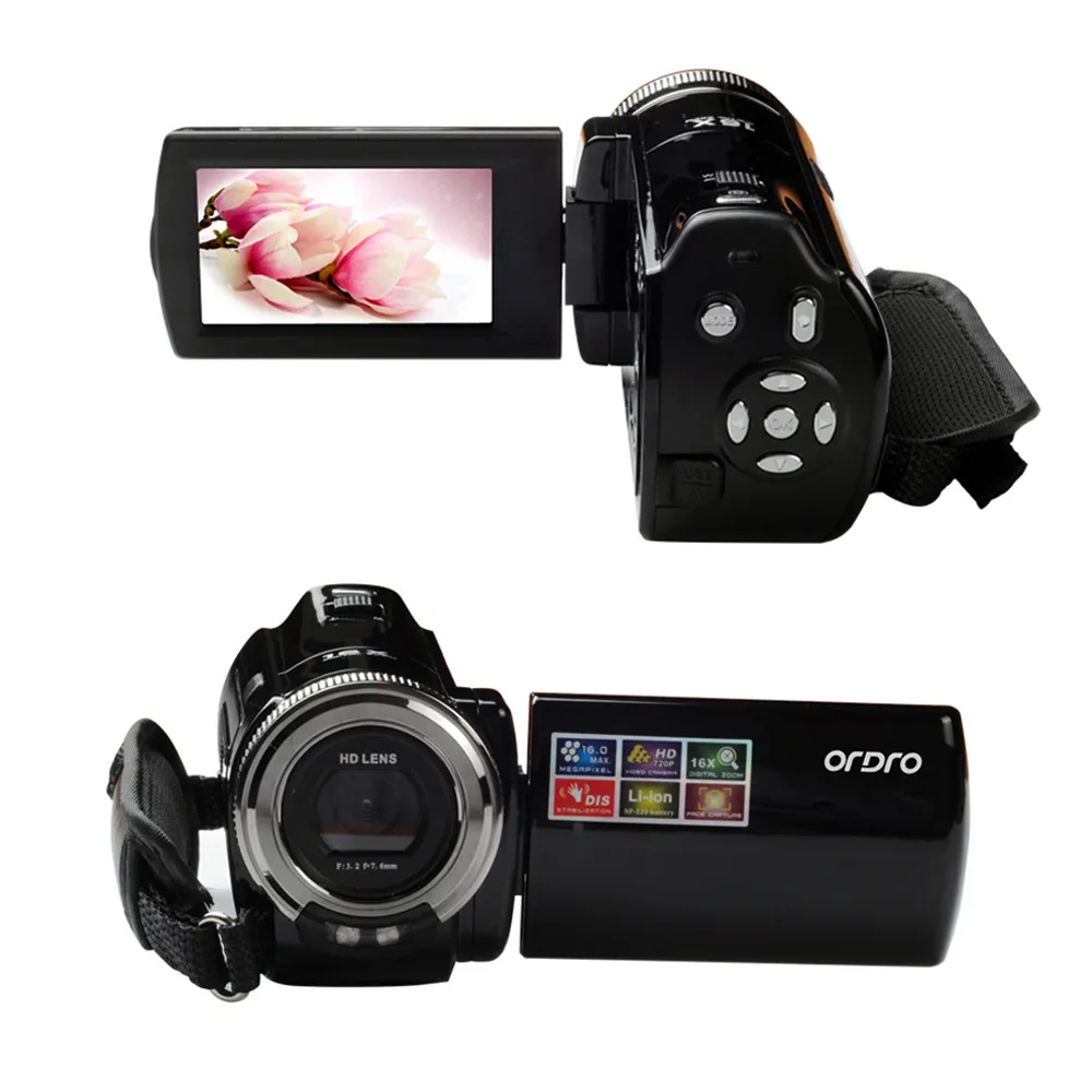 16MP 720P 16X цифровой зум dvc Цифровая видеокамера 2,7 дюймов TFT ЖК-экран распознавание лица захват улыбки анти-встряхивание