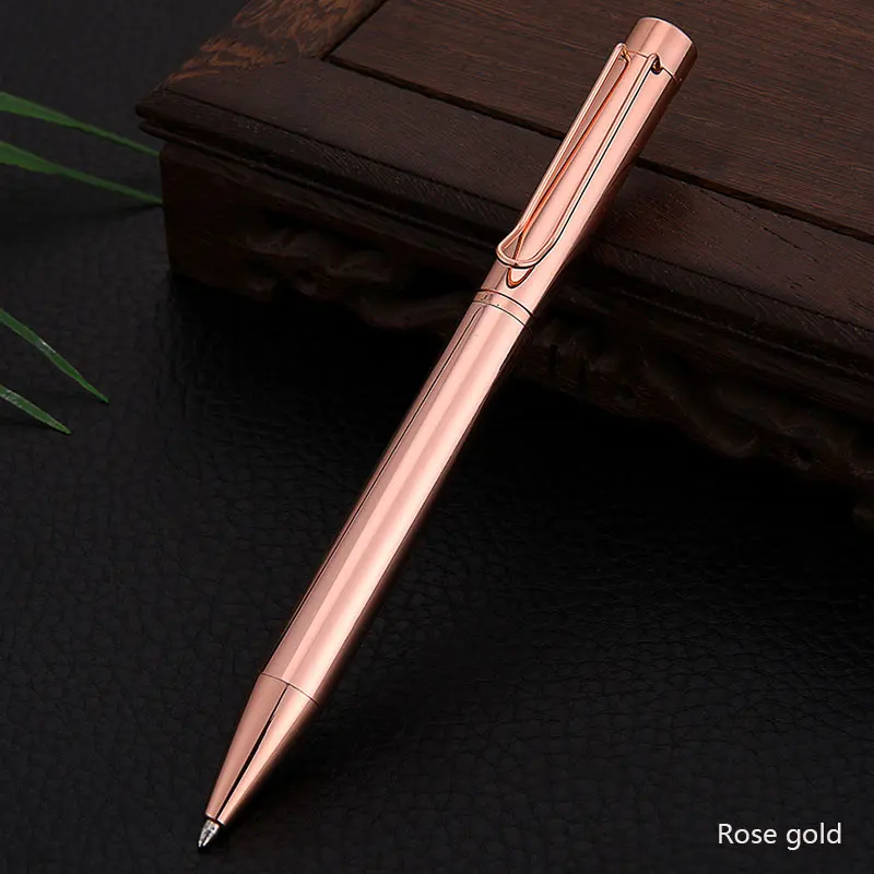 Rose gold Модная новинка, металлическая шариковая ручка, медная ручка для бизнеса, офиса, конференции, подарочная ручка для школьников, канцелярская ручка под розовое золото - Цвет: Rose gold