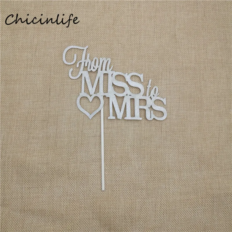 Chicinlife 1 шт. от мисс до миссис свадебный торт Топпер душ аксессуары для торта| |
