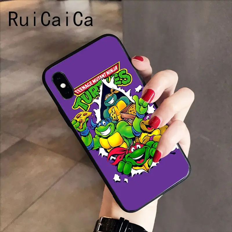 A10 RuiCaiCa подростковый мутант ниндзя черепашки мягкий черный чехол для телефона iPhone 5 5Sx 6 7 7plus 8 8Plus X XS MAX XR 10 Чехол - Цвет: A10
