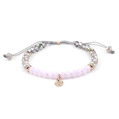 Bracelet 9 BOJIU, 10 цветов, ручная работа, счастливый кристалл, браслеты для женщин, черный, розовый, красный, серый, зеленый, Канатный браслет с подвесками, подарок на день Святого Валентина, BC243 - Окраска металла: Bracelet 9