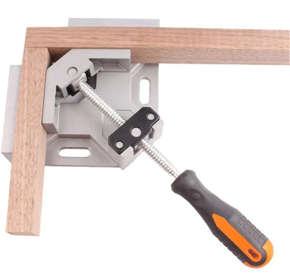 

Single Handle 90 Degree Angle Clamp Aluminum Alloy Corner Vise for Woodwork Photo Frame Fish Tank