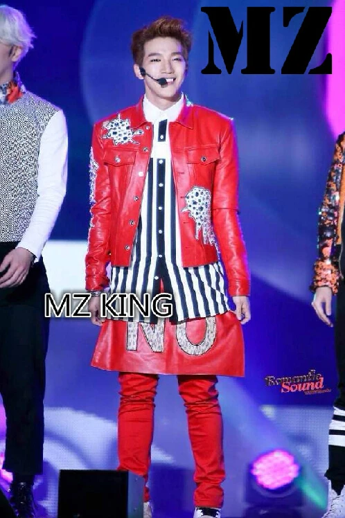 Can Be Costomized ! Men Dj Nightclub Singer Guests 2pm Jun.k Big Red Diamond Decorative Jacket Coat Plus Size Costumes Clothing | Мужская