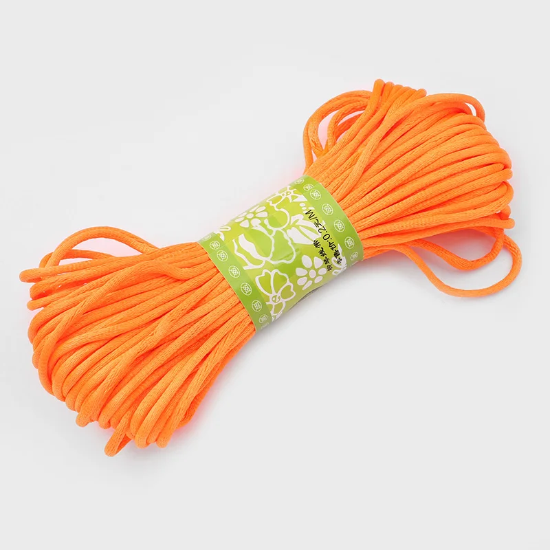 24 20 метров/рулон 2 мм шелковый сатиновый хлопковый шнур плетеная нить нейлоновый шнур веревка для DIY браслета ювелирных изделий материал - Цвет: 24