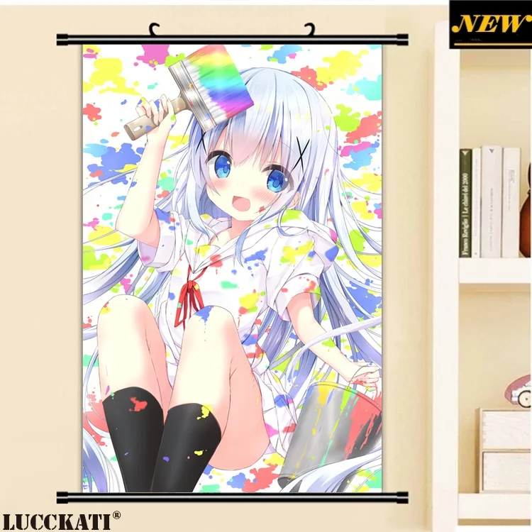 40X60 см Gochiusa Gochuumon wa Usagi Desu ka Rabbit camultume loli мультфильм аниме Настенная картина