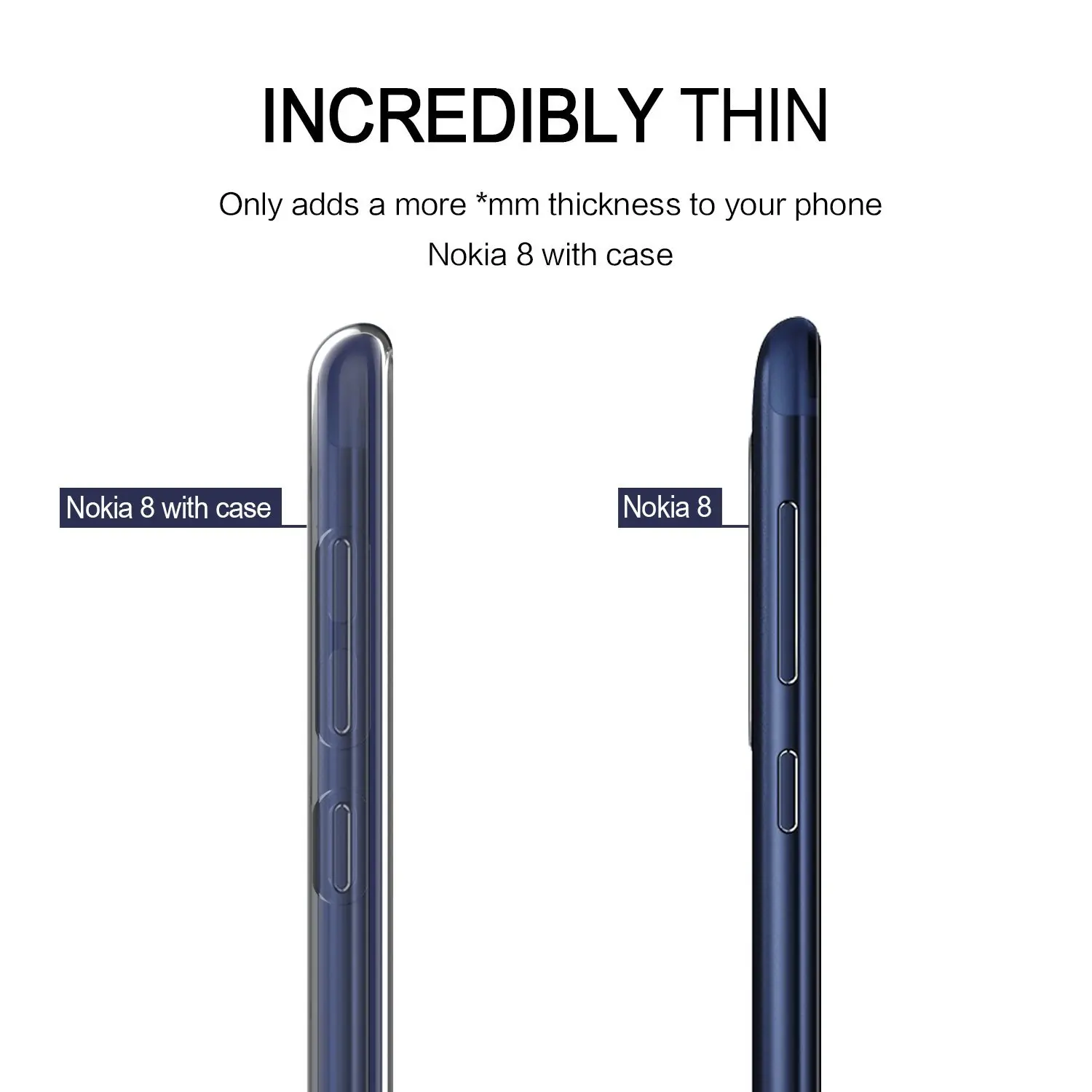 Чехол TELEYAGO для Nokia прозрачный мягкий силиконовый чехол из ТПУ 8/7 Plus/7/6(2018)/6(2017)/5/3/2/1