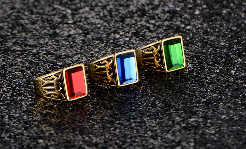 Обувь для мальчиков модные кольца ювелирные изделия камень cz Нержавеющая сталь