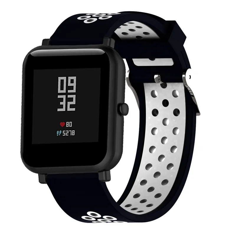 Силиконовый ремешок для Huami Amazfit Bip сменный Браслет Moto 360/Ticwatch 2/Samsung gear/Iwatch/Huawei Watch 2