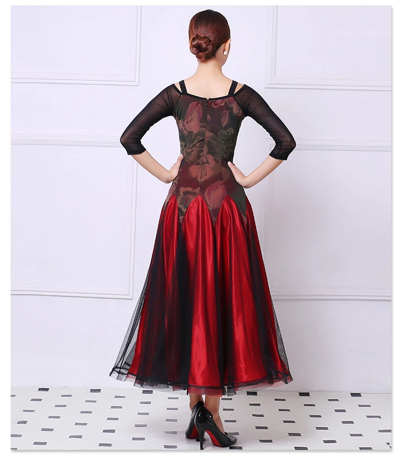 

Standard Ballroom Dance Dresses For Women New Arrival High Quality Elegant 2 Color Lady's Ballroom Competition Dancing Dress