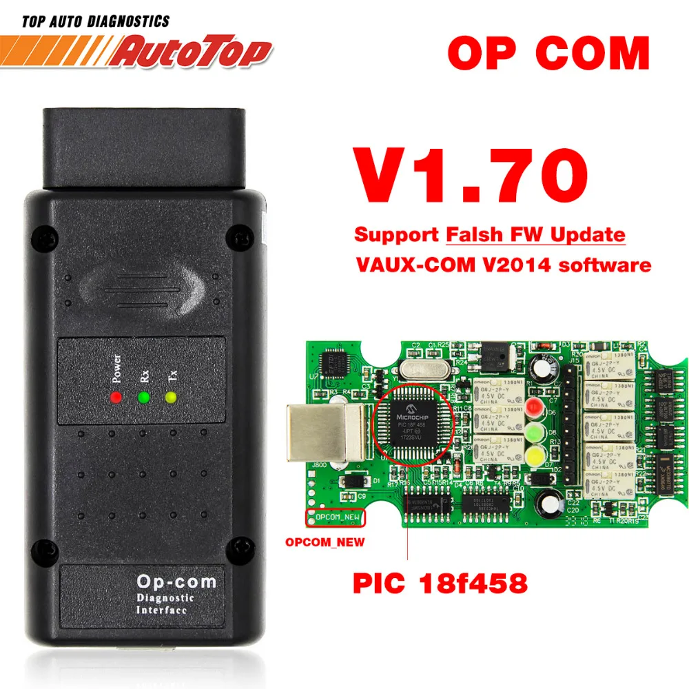 OP-COM для Opel OPCOM V1.78 OBD2 сканер с PIC18F458 чип диагностики авто OP COM автомобильной CAN BUS |