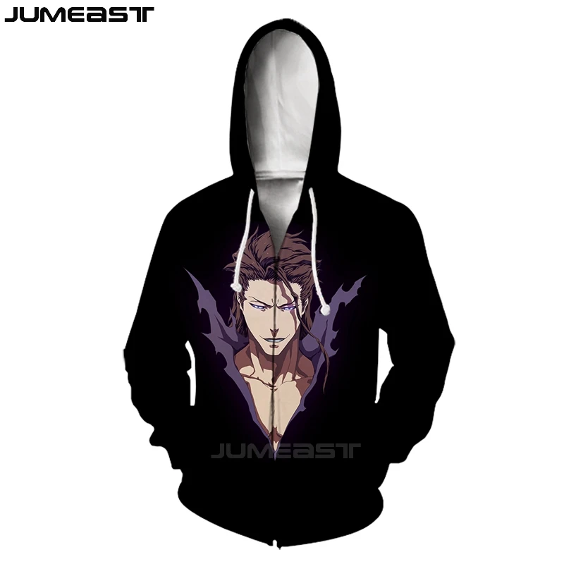 Jumeast бренд для мужчин/для женщин 3D печатных мультфильм Аниме Bleach куртка с длинными рукавами спортивный пуловер модные кепки капюшоном толстовки на молни - Цвет: 17
