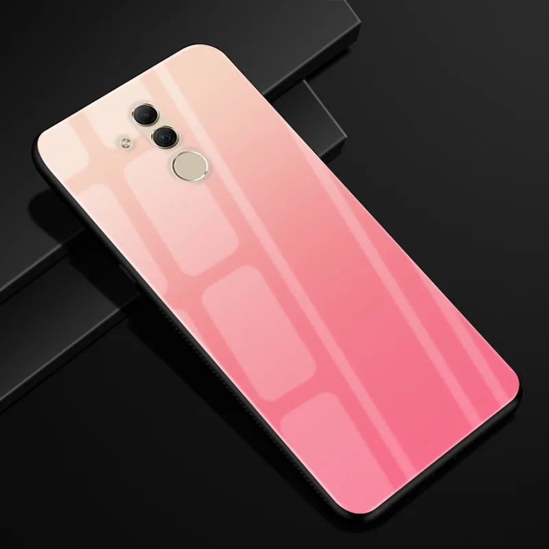 24 Для huawei mate 20 lite чехол Чехол из закаленного стекла для телефона черный ТПУ бампер чехол для huawei mate 20 lite стеклянная крышка mate 20 lite - Цвет: 24