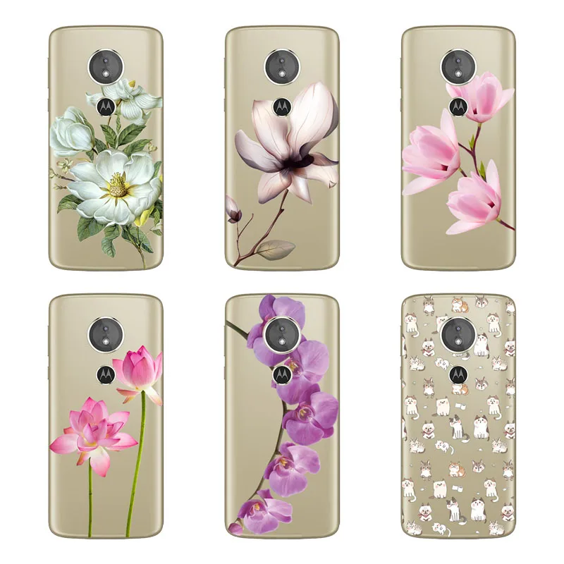 Мягкий ТПУ чехол для Motorola Moto Z3 g6 play/E5 Play с цветком G6 plus/E5 plus Защитные чехлы