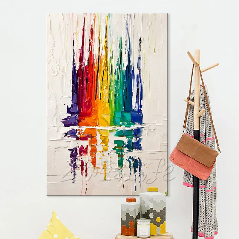 Ручная роспись холст картина маслом недорогая большая лодка современная