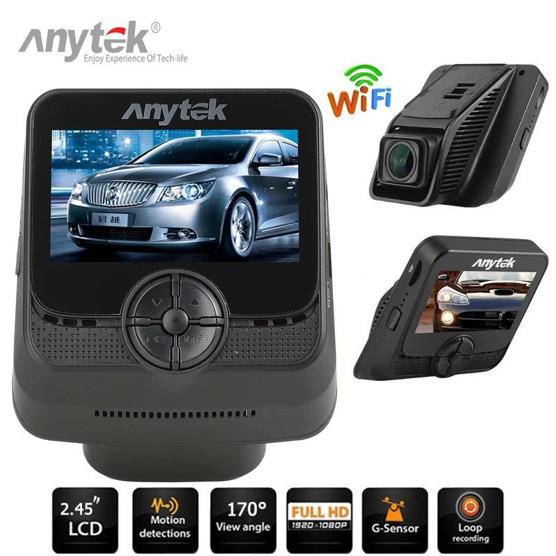 Автомобильная камера Anytek A50 2 45 &quotNovatek 96658 WiFi 1080P FHD Автомобильный видеорегистратор