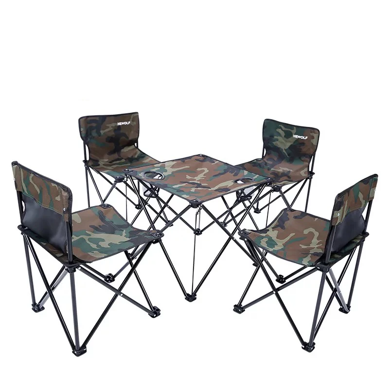 저렴한 야외 셀프 드라이빙 투어 피크닉 테이블과 의자 조합 휴대용 캠핑 아웃도어 접이식 테이블 세트, 5 피스/세트